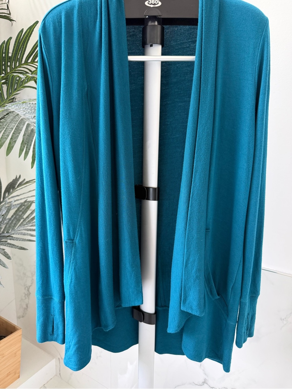 Athleta Teal Open-Front Cardigan
